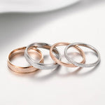 Anillo Minimalista de Titanio para Mujer — Oro Rosa y Plata, Boda y Diario GooseBay