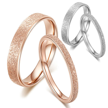 Anillo Minimalista de Titanio para Mujer — Oro Rosa y Plata, Boda y Diario