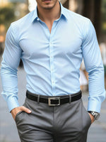 Camisa Formal de Manga Larga para Hombre — Color Rojo, Oficina y Negocios GooseBay