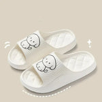 Cute Carton Slippers Bathroom Slippers Cloud Cushion Slides Summer Soft Thick Platform Home Men Indoor Non-slip Flat Flip Flops GooseBay