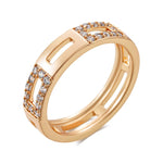 Wbmqda Simple Hollow Cross Zircon Ring For Women 585 Rose Gold Color Modern Trendy Style High Quality Daily Matching Jewelry GooseBay