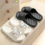 Cute Carton Slippers Bathroom Slippers Cloud Cushion Slides Summer Soft Thick Platform Home Men Indoor Non-slip Flat Flip Flops GooseBay