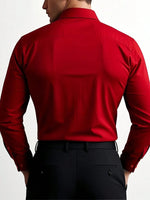 Camisa Formal de Manga Larga para Hombre — Color Rojo, Oficina y Negocios GooseBay