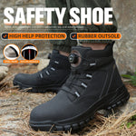 Leather Non Slip Work Boots for Men Rotating Button Safety Shoes Steel Toe Sneaker Male Puncture Proof Protective Boots GooseBay