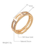 Wbmqda Simple Hollow Cross Zircon Ring For Women 585 Rose Gold Color Modern Trendy Style High Quality Daily Matching Jewelry GooseBay