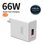 Cargador USB Carga Rápida 66W 6A — Compatible con Huawei y USB-C GooseBay