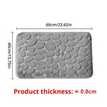 Alfombra Antideslizante para Baño y Salón — Diseño de Piedras, Suave al Tacto GooseBay