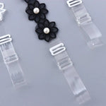Sexy Transparent Silicone Pearls Summer Elastic Brassiere Straps Women Bra Belt Flower Shoulder Strap Bra Accessories GooseBay