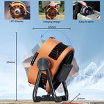 Ventilador Portátil de Camping 20000mAh — Recargable con Luz y Gancho GooseBay