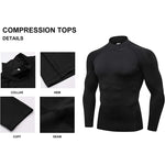 Camiseta Deportiva de Compresión para Hombre — Manga Larga, Gym y Running GooseBay