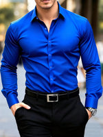 Camisa Formal de Manga Larga para Hombre — Color Rojo, Oficina y Negocios GooseBay