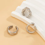 3Pcs/set Metal Chunky No Piercing Clip Earrings Geometric Ear Cuff Earrings for Women Ladies Party Girls Y2K Jewelry Trendy GooseBay