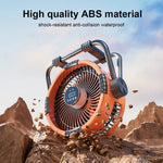 Ventilador Portátil de Camping 20000mAh — Recargable con Luz y Gancho GooseBay