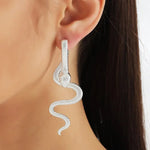 Exaggerated Snake Shape Drop Earrings Gold And Silver-Color Jewelry For Woman Irregular Earrings Party Gift Trendy Style GooseBay