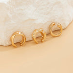 3Pcs/set Metal Chunky No Piercing Clip Earrings Geometric Ear Cuff Earrings for Women Ladies Party Girls Y2K Jewelry Trendy GooseBay