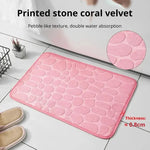 Alfombra Antideslizante para Baño y Salón — Diseño de Piedras, Suave al Tacto GooseBay