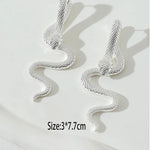 Exaggerated Snake Shape Drop Earrings Gold And Silver-Color Jewelry For Woman Irregular Earrings Party Gift Trendy Style GooseBay