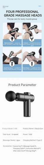 2026 New Fascia Gun Deeply Relieves Muscle Soreness Fitness and Relaxation Equipment LED Touch Screen 6Massage Head Gifts GooseBay