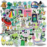 Pack de 50 Pegatinas Impermeables de Graffiti Alien — Para Skate, Casco y Más GooseBay