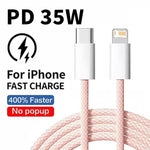 Cable USB-C Trenzado Carga Rápida 35W — Para iPhone 14, 13, 12, 11 (1m y 2m) GooseBay