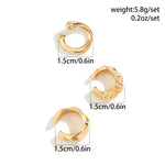3Pcs/set Metal Chunky No Piercing Clip Earrings Geometric Ear Cuff Earrings for Women Ladies Party Girls Y2K Jewelry Trendy GooseBay