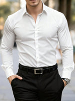 Camisa Formal de Manga Larga para Hombre — Color Rojo, Oficina y Negocios GooseBay