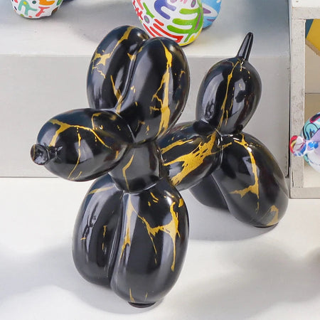 Figura Decorativa Perro Globo de Resina — Escultura Moderna para Hogar