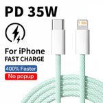 Cable USB-C Trenzado Carga Rápida 35W — Para iPhone 14, 13, 12, 11 (1m y 2m) GooseBay