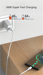Cargador USB Carga Rápida 66W 6A — Compatible con Huawei y USB-C GooseBay