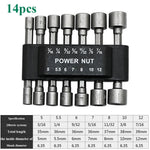 9/14/23pcs/set 5mm-13mm Hex SocketS Sleeve Nozzles Nut Driver Set Power Nuts Driver Socket Screwdriver Set Bits Sets Tools GooseBay