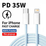 Cable USB-C Trenzado Carga Rápida 35W — Para iPhone 14, 13, 12, 11 (1m y 2m) GooseBay