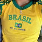 Womens Aesthetic BRASIL Letter Print T-Shirt and Shorts Suit, Vintage Grunge  Short Sleeve Baby Tees, Summer Crop Top Y2k Clothe GooseBay