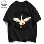 Silly Goose University Printing Mens T-Shirts Summer Cotton All-Match Loose T Shirt Crewneck Streetwear Hip Hop Soft Clothes GooseBay