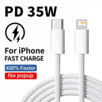 Cable USB-C Trenzado Carga Rápida 35W — Para iPhone 14, 13, 12, 11 (1m y 2m) GooseBay