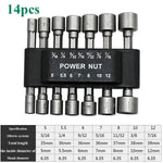 9/14/23pcs/set 5mm-13mm Hex SocketS Sleeve Nozzles Nut Driver Set Power Nuts Driver Socket Screwdriver Set Bits Sets Tools GooseBay