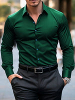 Camisa Formal de Manga Larga para Hombre — Color Rojo, Oficina y Negocios GooseBay