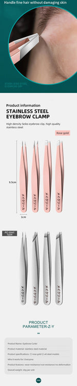 Set de 4 Pinzas de Precisión de Acero Inoxidable — Depilar y Pelo Enquistado GooseBay