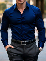 Camisa Formal de Manga Larga para Hombre — Color Rojo, Oficina y Negocios GooseBay