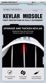Leather Non Slip Work Boots for Men Rotating Button Safety Shoes Steel Toe Sneaker Male Puncture Proof Protective Boots GooseBay