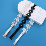 Sexy Transparent Silicone Pearls Summer Elastic Brassiere Straps Women Bra Belt Flower Shoulder Strap Bra Accessories GooseBay