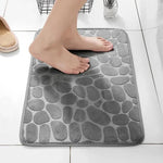 Alfombra Antideslizante para Baño y Salón — Diseño de Piedras, Suave al Tacto GooseBay
