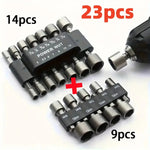 9/14/23pcs/set 5mm-13mm Hex SocketS Sleeve Nozzles Nut Driver Set Power Nuts Driver Socket Screwdriver Set Bits Sets Tools GooseBay