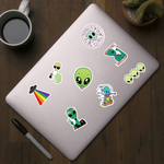 Pack de 50 Pegatinas Impermeables de Graffiti Alien — Para Skate, Casco y Más GooseBay