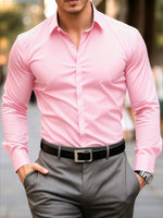 Camisa Formal de Manga Larga para Hombre — Color Rojo, Oficina y Negocios GooseBay