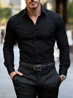 Camisa Formal de Manga Larga para Hombre — Color Rojo, Oficina y Negocios GooseBay