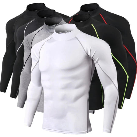 Camiseta Deportiva de Compresión para Hombre — Manga Larga, Gym y Running