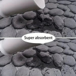 Alfombra Antideslizante para Baño y Salón — Diseño de Piedras, Suave al Tacto GooseBay