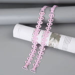 Sexy Transparent Silicone Pearls Summer Elastic Brassiere Straps Women Bra Belt Flower Shoulder Strap Bra Accessories GooseBay