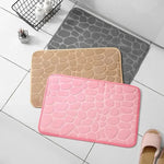 Alfombra Antideslizante para Baño y Salón — Diseño de Piedras, Suave al Tacto GooseBay