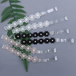 Sexy Transparent Silicone Pearls Summer Elastic Brassiere Straps Women Bra Belt Flower Shoulder Strap Bra Accessories GooseBay